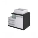 Ver imagem 3 de Gabinete Armario P-banheiro (balcao C-cuba Q355) Legno 650 Branco Chess C-preto Ônix