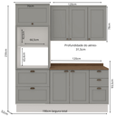 Ver imagem 5 de Cozinha Compacta 3PÇS 7 Pts 4 Gav Iluminata Branco/Fendi