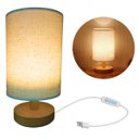 Ver imagem 1 de Abajur Luminaria Mesa 3 Tons LED Candeeiro USB Minimalista Iluminaçao Regulavel Cabeceira Decoraçao 