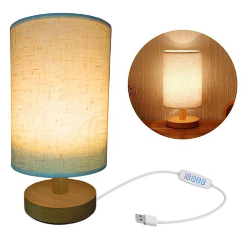 Abajur Luminaria Mesa 3 Tons LED Candeeiro USB Minimalista Iluminaçao Regulavel Cabeceira Decoraçao