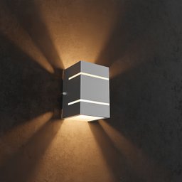 Arandela Externa de Parede 2 Focos E Frisos Preta Alumínio Muro MF115 - 2