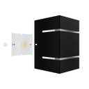 Ver imagem 7 de Arandela Externa de Parede 2 Focos E Frisos Preta Alumínio Muro MF115