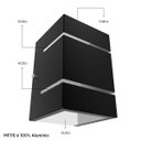 Ver imagem 6 de Arandela Externa de Parede 2 Focos E Frisos Preta Alumínio Muro MF115