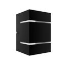 Ver imagem 5 de Arandela Externa de Parede 2 Focos E Frisos Preta Alumínio Muro MF115