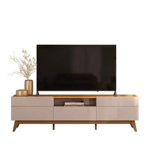 Rack Bancada Diadema Grigio Fosco/Canela para TV até 75” - Mobler