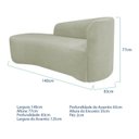Ver imagem 3 de Recamier Curvo Orgânico 140cm 2 Lugares Lado Esquerdo para Sala de Estar Bouclé Paris