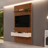 Painel Ripado para Sala Tv 60 Pol com Bancada Suspensa 143x240cm Facile D05 Freijó - Lyam Decor - 2