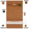 Painel Ripado para Sala Tv 60 Pol com Bancada Suspensa 143x240cm Facile D05 Freijó - Lyam Decor - 3