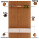 Ver imagem 3 de Painel Ripado para Sala Tv 60 Pol com Bancada Suspensa 143x240cm Facile D05 Freijó - Lyam Decor