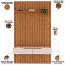 Ver imagem 3 de Painel Ripado para Sala TV 60 pol com Bancada Suspensa 143x240cm Facile D05 Freijó - Lyam Decor