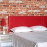 Cabeceira Painel Suede Liso Vermelho Casal 140 x 60 - 5