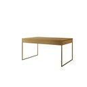Ver imagem 2 de Mesa Industrial Filadélfia 120x75 Ferro Dourado Tampo Canela