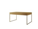 Ver imagem 2 de Mesa Industrial Filadélfia 120x75 Ferro Dourado Tampo Canela