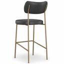Ver imagem 4 de Kit 4 Banquetas Alta Sala de Jantar Lisa Pés Champanhe PU Preto m² - Monari Design