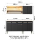 Ver imagem 4 de Armário de Cozinha Completa 169cm Rustic/Preto Emilly Dance Madesa 07