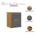 Ver imagem 3 de Mesa de Cabeceira Dhara Freijó Cinza - Moval