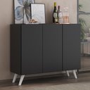 Ver imagem 3 de Aparador Buffet 3 Portas Retrô Veneza Multimóveis V1009 Preto/Branco