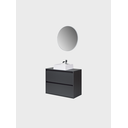 Ver imagem 3 de Gabinete para Banheiro com Cuba e Espelho Redondo 80cm Mdf Grafite Dubai - On Móveis