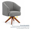 Ver imagem 6 de Kit 2 Poltronas Giratórias Linho Premium Base Madeira Maciça Juliana
