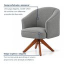 Ver imagem 4 de Kit 2 Poltronas Giratórias Linho Premium Base Madeira Maciça Juliana
