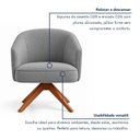 Ver imagem 5 de Kit 2 Poltronas Giratórias Linho Premium Base Madeira Maciça Juliana