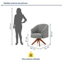 Ver imagem 3 de Kit 2 Poltronas Giratórias Linho Premium Base Madeira Maciça Juliana