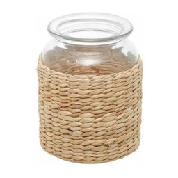 Vaso de Vidro e Fibra Natural Wolff 10cm X 14cm - 1