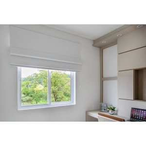 Persiana Romana (2,40Lar. x 2,50Alt.) Tecido Blackout Branco - Vogaflex