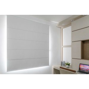 Persiana Romana (1,80 Largura x 1,50 Altura) Tecido Blackout Branco - Vogaflex