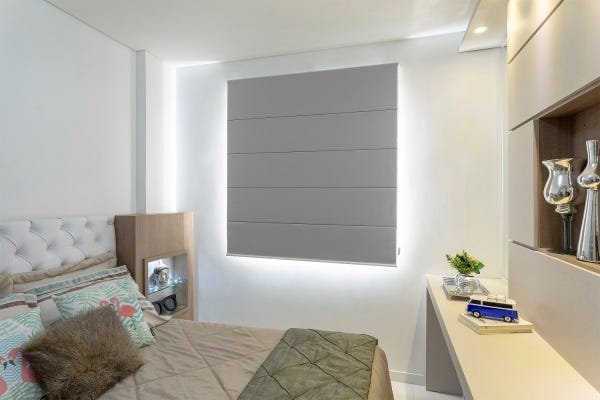Persiana Romana (1,00 Largura x 2,50 Altura) Tecido Blackout Cinza - Vogaflex - 1