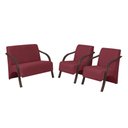 Ver imagem 1 de Conjunto Poltronas Vênus 1 Dois Lugares 2 Um Lugar Braços em Madeira D Salla Suede