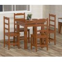 Ver imagem 1 de Mesa com 4 Cadeiras 75x75 Madeira Maciça Perola Mel - Nemargi