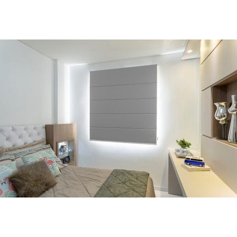 Persiana Romana (1,40 Largura x 1,50 Altura) Tecido Blackout Cinza - Vogaflex