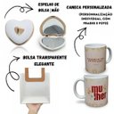 Ver imagem 2 de Kit Presente Feminino: Caneca com Foto + Espelho Coração + Bolsa Glow