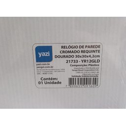 Relógio de Parede Yazi Cromado Requinte:Dourado - 5