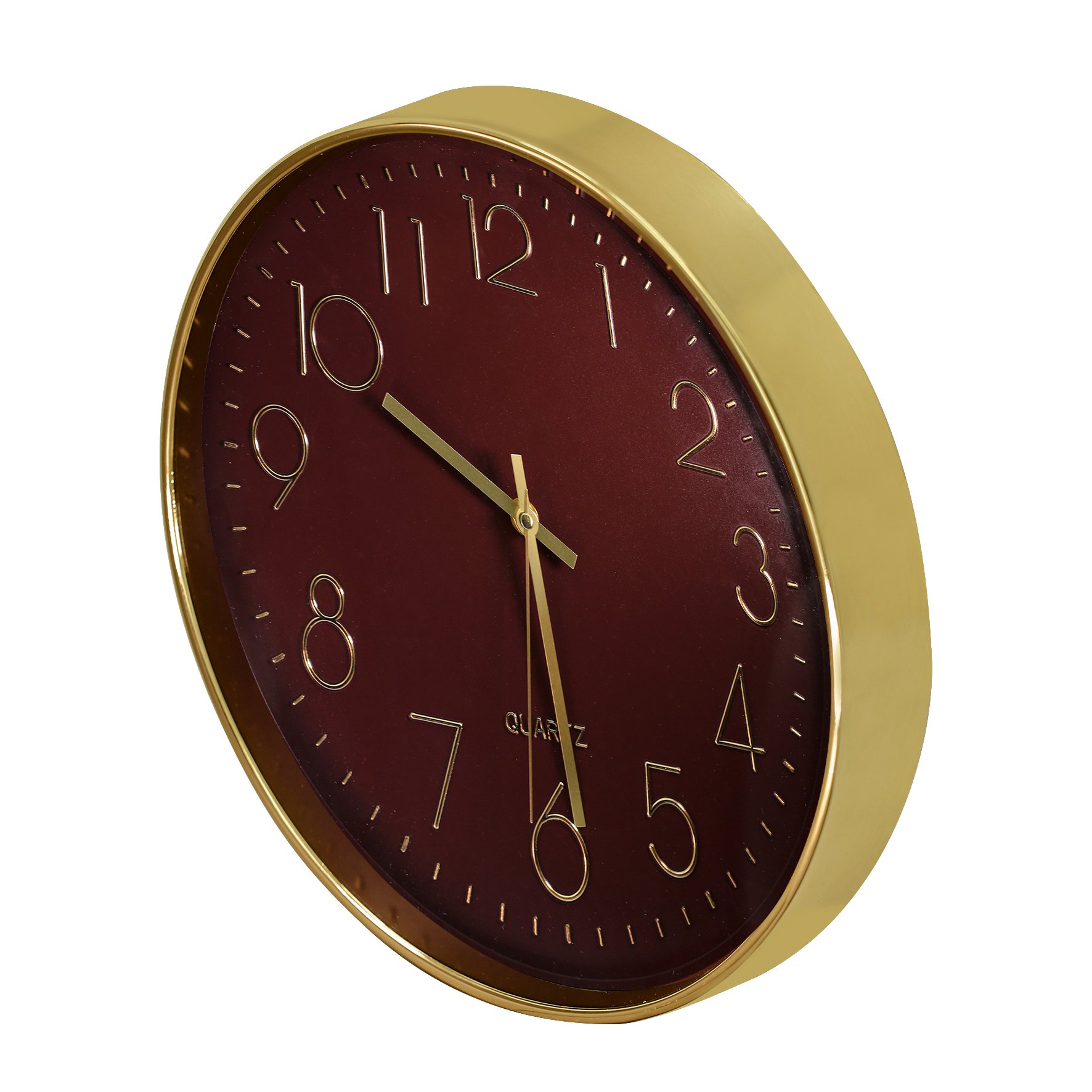 Relógio de Parede Yazi Cromado Requinte:Dourado - 2