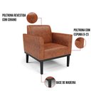Ver imagem 2 de Kit 2 Poltronas Base de Madeira Fixa Preto Marisa Corano D03 - D\'rossi Cor Nozes