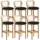 Ver imagem 2 de Kit 06 Banquetas Altas para Cozinha Bancada Sala Tela Betta Fixa L02 Bouclê Preto - Lyam