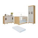 Ver imagem 1 de Quarto de Bebê Completo Berço Americano 3x1 Colchão Ternura Multimóveis Mp4675 Madeirado/off
