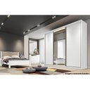 Ver imagem 4 de Guarda Roupa Casal 3 Portas de Correr e 8 Gavetas c/ 1 Espelho Diamond Plus Freijó/FendiOff - Novo H