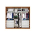 Ver imagem 3 de Guarda Roupa Casal 3 Portas de Correr e 8 Gavetas c/ 1 Espelho Diamond Plus Freijó/FendiOff - Novo H