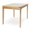 Ver imagem 2 de Mesa Elástica Kapana Tampo Vidro Fendi Claro Base Amêndoa 115cm - 69545