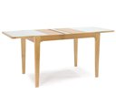 Ver imagem 4 de Mesa Elástica Kapana Tampo Vidro Fendi Claro Base Amêndoa 115cm - 69545