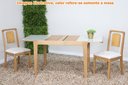 Ver imagem 3 de Mesa Elástica Kapana Tampo Vidro Fendi Claro Base Amêndoa 115cm - 69545
