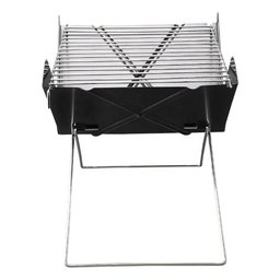 Churrasqueira Portátil Slim Carvão Grelha Dobrável Preta - 5