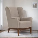 Ver imagem 1 de Poltrona Dekorien Milena Linho Mescla Bege Alto Acabamento