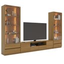 Ver imagem 2 de Estante para TV e Home Theater até 84 Polegadas MDF 340cmx200cm 2 Cristaleiras Liz YesCasa