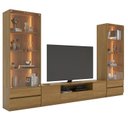 Ver imagem 2 de Estante para TV e Home Theater até 84 Polegadas MDF 340CMX200CM 2 Cristaleiras Liz Yescasa Carvalho