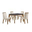 Ver imagem 2 de Conjunto Sala de Jantar Mesa Liz 120cm com Vidro Canto Reto e 4 Cadeiras Athenas Moderna