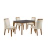 Conjunto Sala de Jantar Mesa Liz 120cm com Vidro Canto Reto e 4 Cadeiras Athenas Moderna - 2